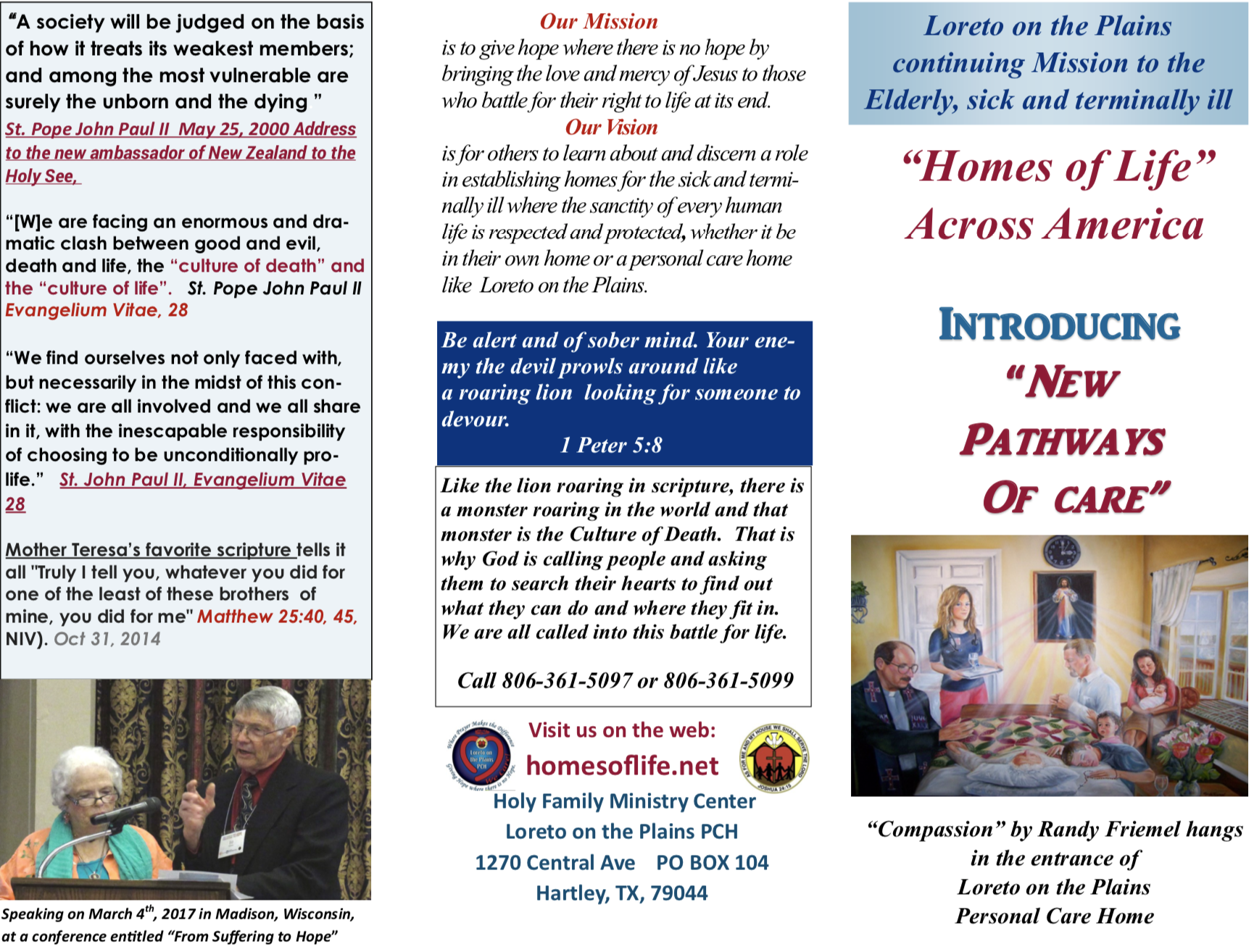 Brochure for Homes of Life